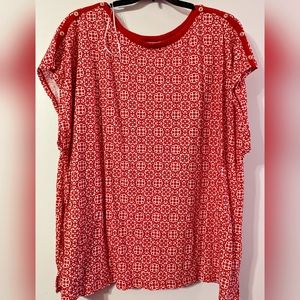 Liz Claiborne shirt in red and white